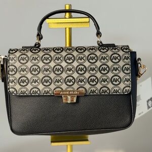 Anne Klein Black and Tan Satchel
